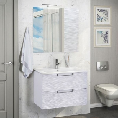 Тумба с раковиной Comforty Генуя 75 4143493 подвесная Белая