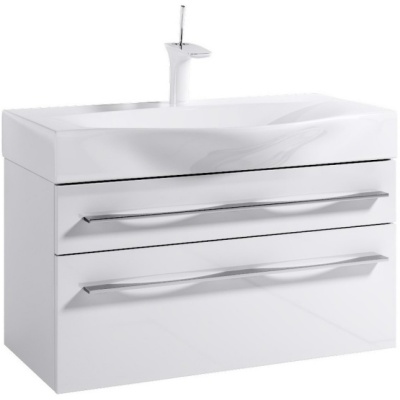 Тумба под раковину Aqwella 5 Stars Милан 100 Mil.01.10/2/W 2 ящика подвесная Белая