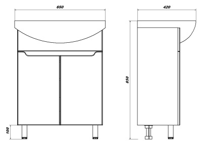 Тумба под раковину San Star Bianco 65 139.1-1.5.1. Белая