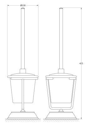 Ершик для унитаза FBS Universal 060 Хром