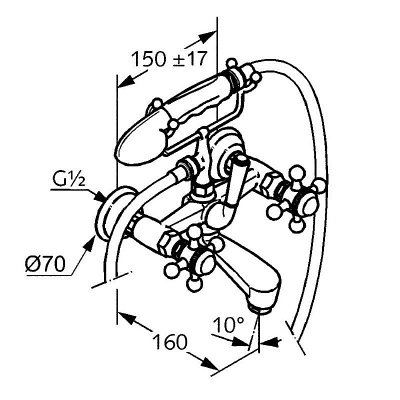 Смеситель для ванны Kludi Adlon 514414520 Золото 23 карат