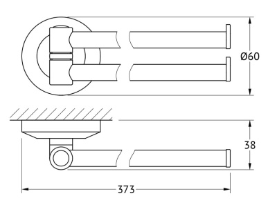 Полотенцедержатель FBS Standard 044 поворотный Хром