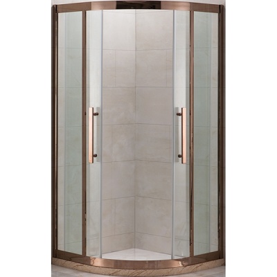 Душевой уголок Grossman Pragma PR-90 90x90 профиль Золото стекло прозрачное