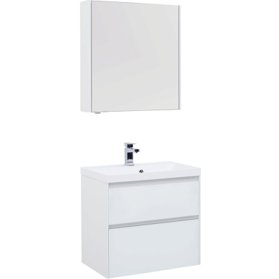 Комплект мебели для ванной Aquanet Гласс 70 240464 подвесной Белый