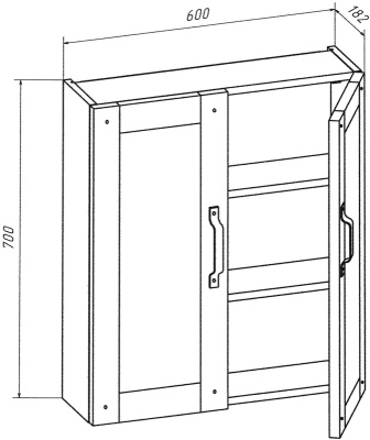 Подвесной шкаф Бриклаер Лофт 60 Метрополитен грей