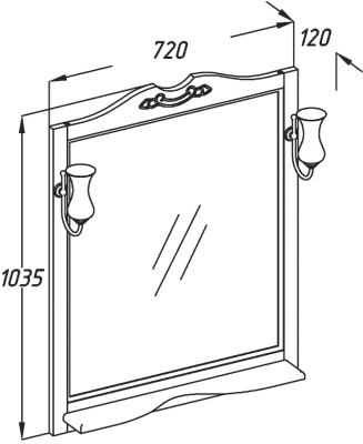 Зеркало Opadiris Клио 70 Z0000002645 Беленый бук