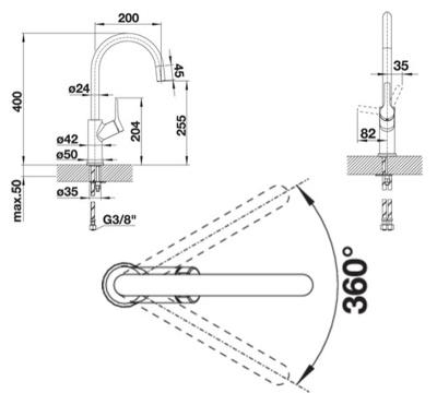 Смеситель для кухни Blanco Carena Хром