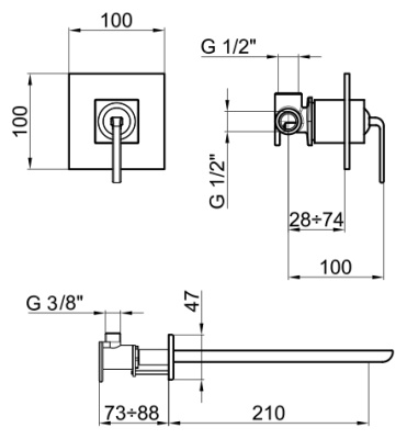 Смеситель для раковины Webert Wolo WO830607 Хром глянцевый