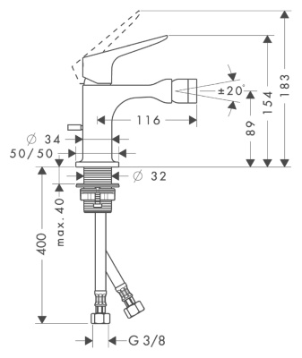 Смеситель для биде Axor Citterio M 34210000 Хром