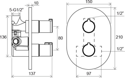 Смеситель Ravak Chrome-CR 064.00 с термостатом Хром