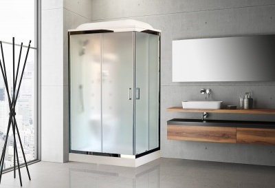Душевая кабина Royal Bath HP 120х80 RB8120HP7-WC-CH-L с гидромассажем стекло матовое задняя стенка Белая