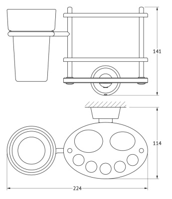 Стакан для зубных щеток FBS Vizovice 061 Хром
