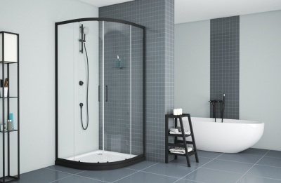 Душевой уголок Bravat Black Line 90x90 BS090.1201B профиль Черный стекло прозрачное