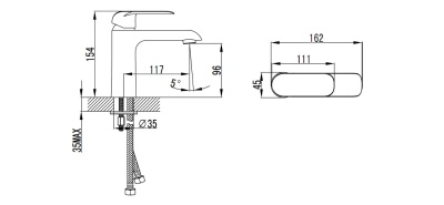 Смеситель для раковины Bien Due BL11006401 Хром Белый