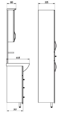 Тумба под раковину АСБ-мебель Грета 60 9938 Белая