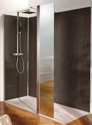 Душевая перегородка Jacob Delafon Contra 140 L C22WP100L-MZ профиль Хром стекло прозрачное и зеркальное