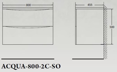 Тумба под раковину BelBagno ACQUA-800-2C-SO-BL подвесная Bianco Lucido