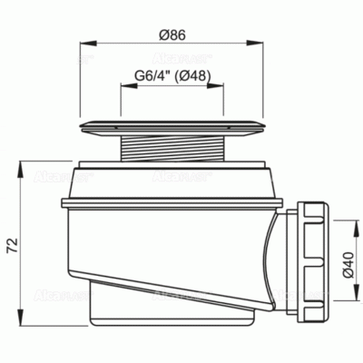 Сифон для душевого поддона Alcaplast A46-60 Сталь