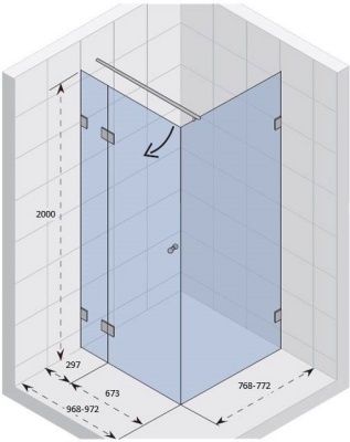 Душевой уголок Riho Scandic Mistral M203 100x80 GX0007201 L профиль Хром стекло прозрачное