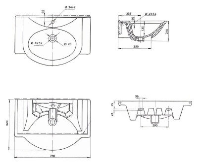 Тумба c раковиной Bellezza Мари 75 Белая