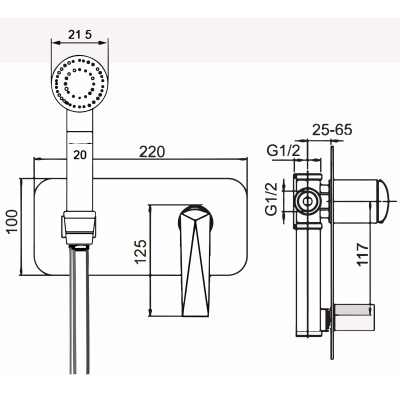 Гигиенический душ со смесителем Boheme Venturo 377-W Хром Белый