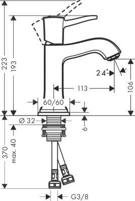 Смеситель для раковины Hansgrohe Metropol Classic 31301090 Хром Золото