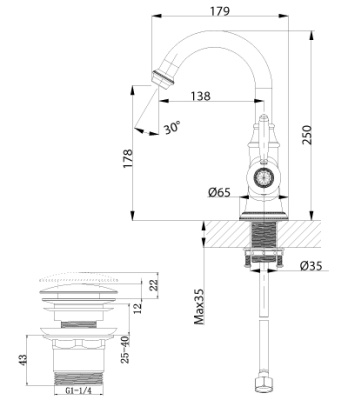 Смеситель для раковины Lemark Spark LM6707RG Розовое золото