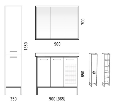 Шкаф пенал Corozo Айрон 35 SD-00000410 Белый