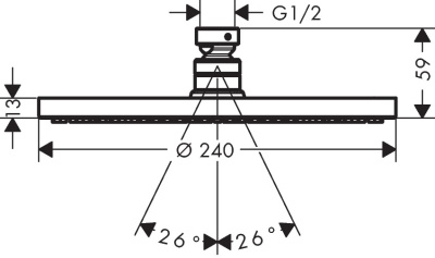 Верхний душ Hansgrohe Raindance S 27623000 Хром