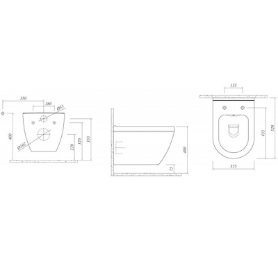 Унитаз Kale Idea 7112536400+7011373000 подвесной с сиденьем Микролифт