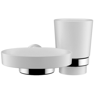 Стакан для зубных щеток с мыльницей Fixsen Best FX-71606+08 Хром