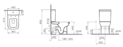 Унитаз компакт Vitra S20 9800B003-7203 с бачком и сиденьем