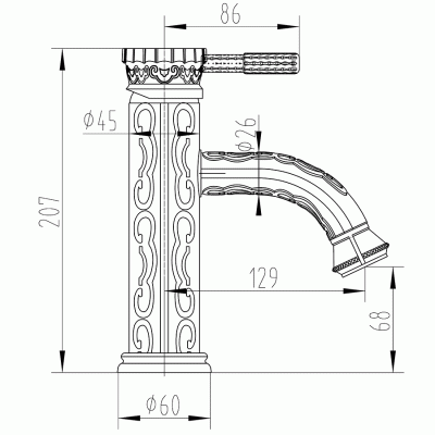Смеситель для раковины Milacio Villena MC.504.BBR Черная бронза