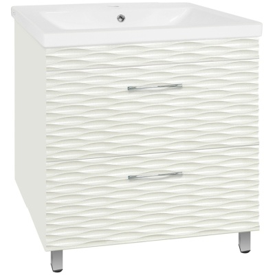 Тумба с раковиной Style Line Ассоль 80 Люкс Plus ЛС-00000359 Техно платина