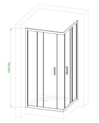 Душевой уголок Royal Bath HPD 75х80 RB8075HPD-T без поддона профиль Белый стекло прозрачное