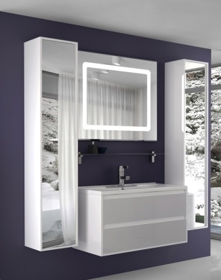 Тумба под раковину Акватон Римини 100 1A134501RN010 Белая глянцевая