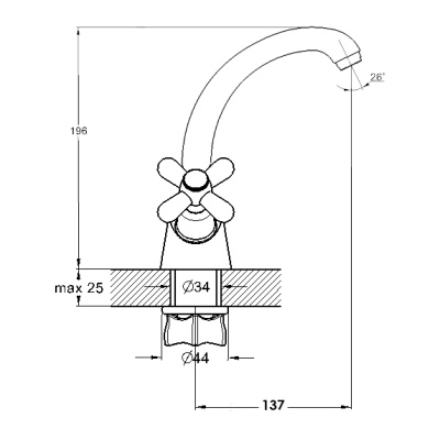 Смеситель для кухни G-Lauf QSL4-C827 Хром