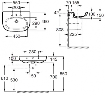 Раковина Roca Meridian 55 327243000 Белая