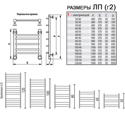 Электрический полотенцесушитель Ника Classic ЛП (г2) 80x50 Хром