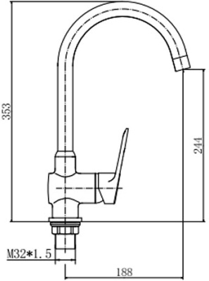 Смеситель для кухни Fashun A4007 Хром