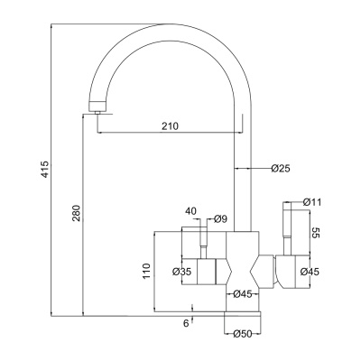 Смеситель для кухни Olive's Balear 13445BL Нержавеющая сталь