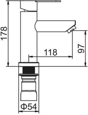 Смеситель для раковины Zerix LR71005 ZX0914 Нержавеющая сталь