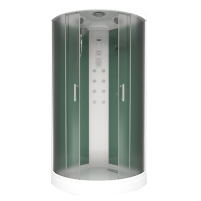 Душевая кабина Bas Альба 100х100 с гидромассажем стекло Графит задняя стенка Черная