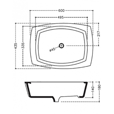 Раковина-чаша Jaquar Kubix-F 60 KUS-WHT-35901 Белая