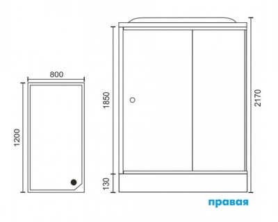 Душевая кабина Royal Bath HP 120х80 RB8120HP7-BT-R с гидромассажем
