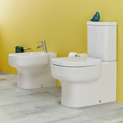 Унитаз компакт Sanitana Be You S10062423300000+S10062866600000+S80006462300000 с бачком и сиденьем