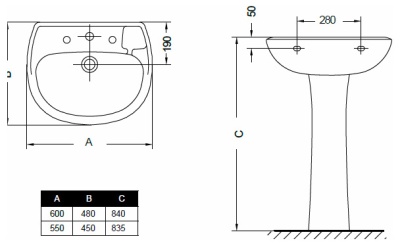 Раковина Gala Nila 17020 560х430 мм