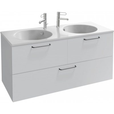 Тумба под раковину Jacob Delafon Odeon Rive Gauche 120 EB2545-R9-N18 подвесная Белая ручки Черные