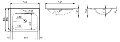 Раковина AM.PM Bliss D 60 M55WPX0601WG Белая