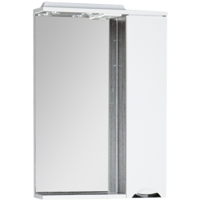 Зеркало со шкафом Aquanet Гретта 60 173985 с подсветкой R Дуб светлый Белое